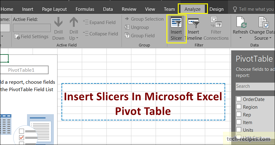 slicer in pivot table excel for mac